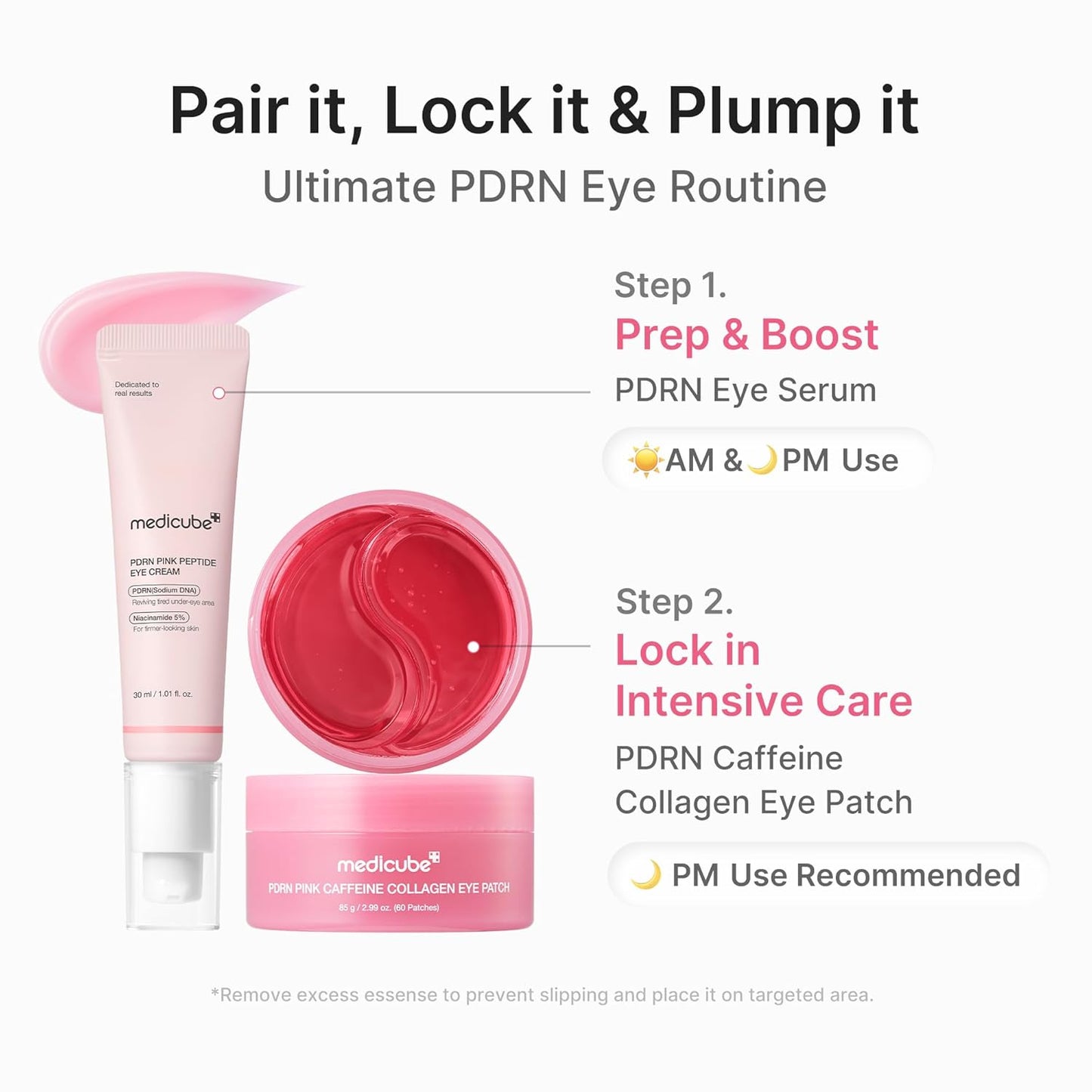 Eye Patch PDRN Caffeine Collagen - Firming Gel Patches, 30 Pairs | Age-Defying Care with Retinol & Collagen - Gel Patches for the Appearance of Dark Circles, Undereye Bags, Korean Skincare