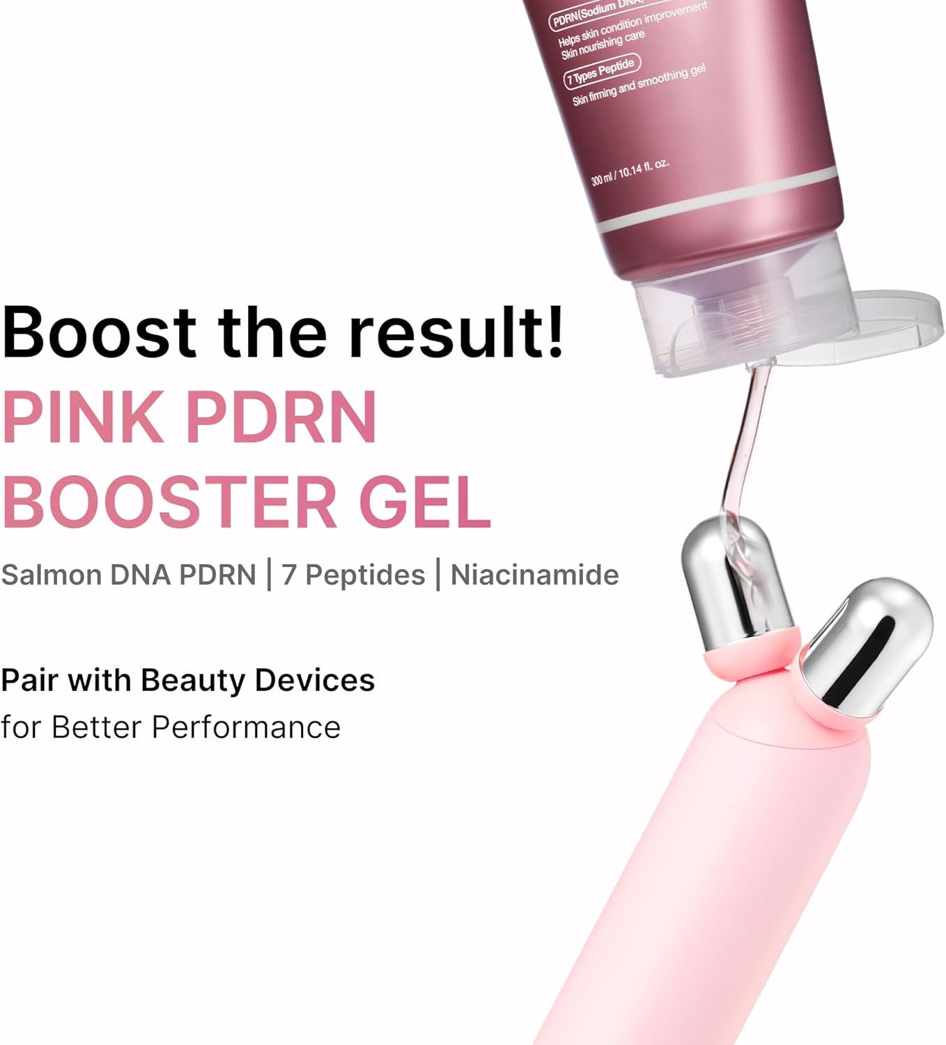 At-Home Contour & Define Device Set | 2-In-1 Massage & Skincare Device with PDRN Booster Gel | Salmon DNA PDRN, Peptides & Niacinamide | Face & Body Massager for Depuffing & Contouring, Beige