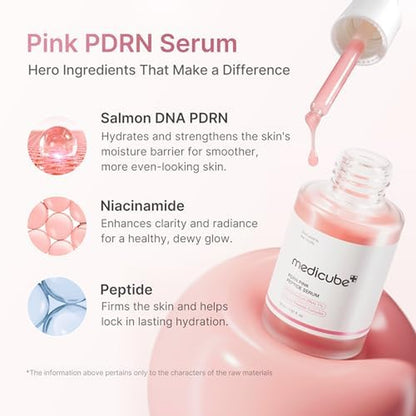 All-In-One Skin Booster Device & Skincare Set (Pink): Mini Booster Pro plus Full Facial Set, PDRN Peptide Serum, Booster Gel | 3-In-1 Korean Facial Device for Cleansing, Firming, Hydrating