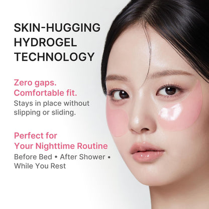 Eye Patch PDRN Caffeine Collagen - Firming Gel Patches, 30 Pairs | Age-Defying Care with Retinol & Collagen - Gel Patches for the Appearance of Dark Circles, Undereye Bags, Korean Skincare