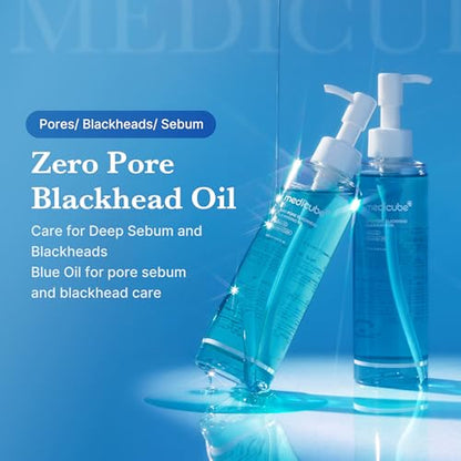 Double Cleansing Duo for Facial Cleansing: Zero Pore Blackhead Cleansing Oil and Zero Pore Clear Blue Capsule Facial Cleanser | Remove Makeup, Blackheads, and Buildups