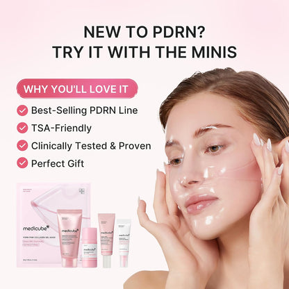 PDRN Glow Essentials Kit, Mini Skincare Travel Set, 5-Step Routine