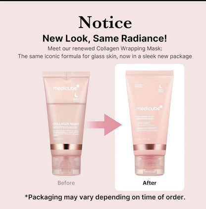 MEDICUBE Collagen Night Wrapping Mask 2.53 Fl Oz + Silicone Brush | Exp:2028