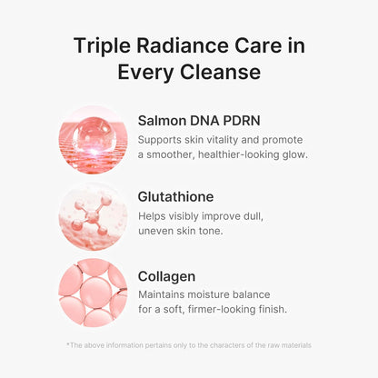 PDRN Double Cleanse Duo: Pink Glutathione Capsule Foam and Jelly to Foam Cleanser | Deep Pore Cleansing, Hydrating Low Ph Face Wash | Korean Skincare Set