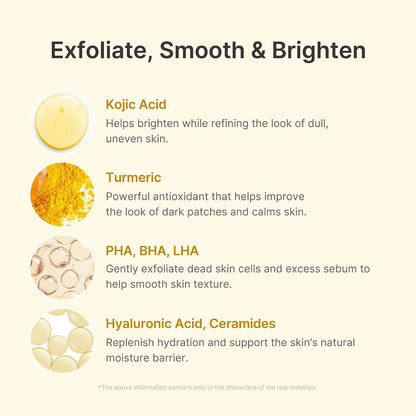 Peel Shot with Kojic Acid Turmeric for Troubled Skin | Gentle Exfoliating Serum with BHA LHA PHA - Dead Skin Cells, Blackheads, Excess Sebum, for Dull & Rough Skin, 2.7 Fl.Oz