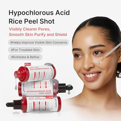 Clear & Calm Skin Duo: Hypochlorous Acid Peel Shot and 3H Relief Cream | Gentle Exfoliating Serum for Dead Skin Cells and Calm with Daily Soothing Moisturizer | for Clearer, Smoother Skin