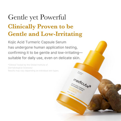 Kojic Acid Turmeric Clarifying Capsule Serum for Troubled Skin | Soothing & Brightening Facial Serum - Niacinamide & Glow Capsules for Hydration and Barrier Support, 1.01 Fl.Oz