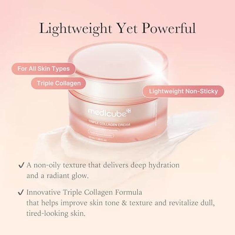 Collagen Swirl Duo for Glowing, Fimer-Looking Skin: Collagen Jelly Cream 50Ml and Triple Collagen Cream | Niacinamide, Hyaluronic Acid for Improving Skin'S Moisture Barrier | Korean Skin Care