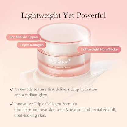 Collagen Swirl Duo for Glowing, Fimer-Looking Skin: Collagen Jelly Cream 50Ml and Triple Collagen Cream | Niacinamide, Hyaluronic Acid for Improving Skin'S Moisture Barrier | Korean Skin Care