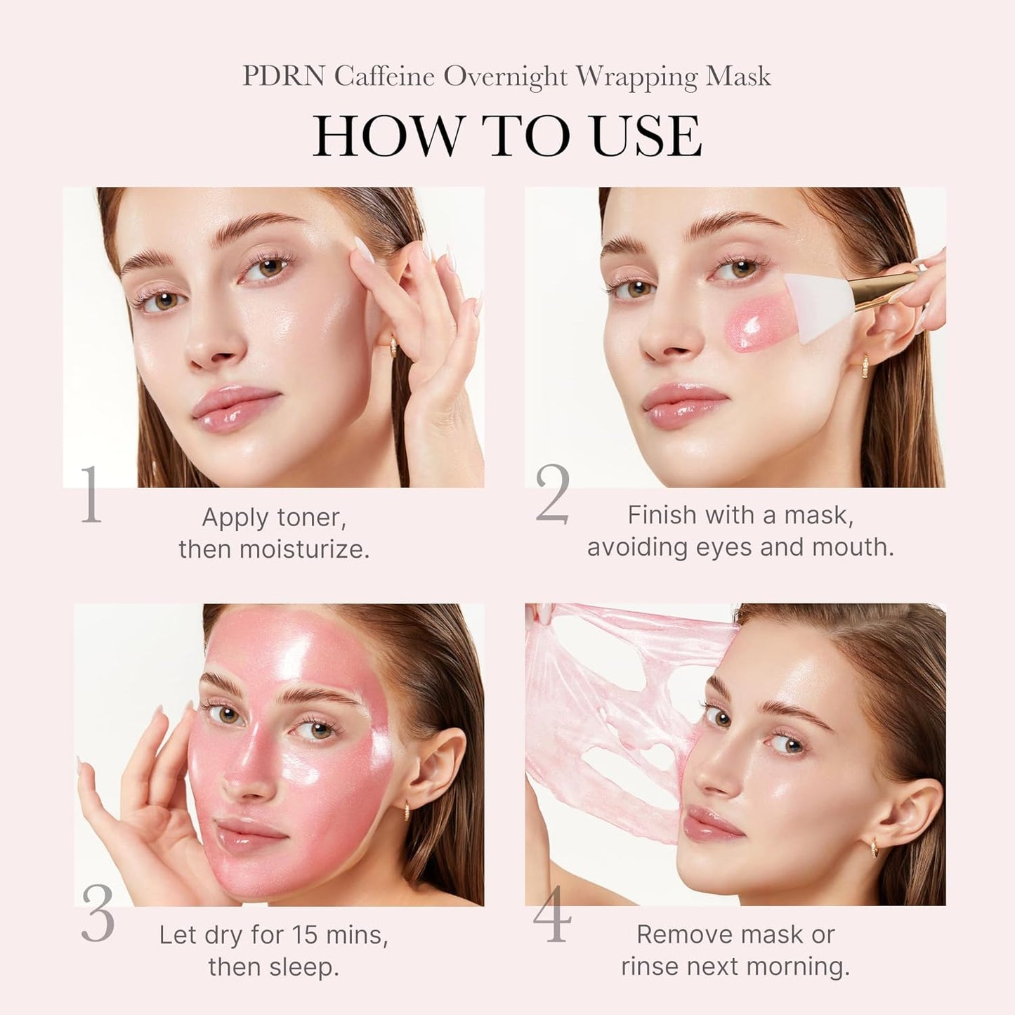 PDRN Pink Shimmer Duo: Salmon DNA Pink Collagen Capsule Cream and PDRN Caffiene Overnight Wrapping Peel off Facial Mask