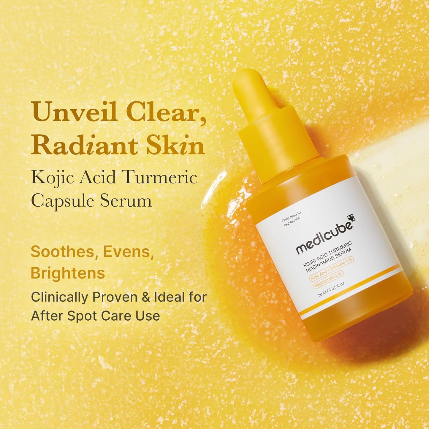 Kojic Acid Turmeric Clarifying Capsule Serum for Troubled Skin | Soothing & Brightening Facial Serum - Niacinamide & Glow Capsules for Hydration and Barrier Support, 1.01 Fl.Oz