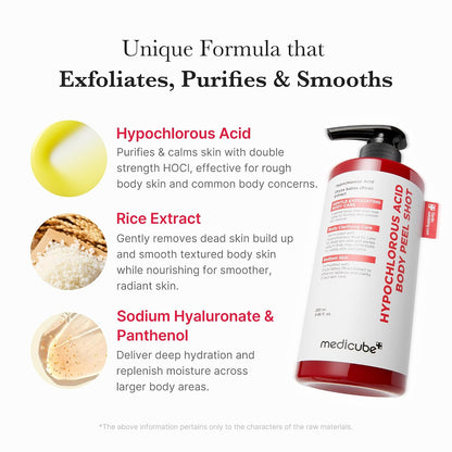 Dual Body Peel Shot Duo: Hypochlorous Acid and Turmeric Body Peel Shot | for Gentle Exfoliation for Dead Skin Cells, Rough Patches, and Visible Concerns | Brightening & Calming | Skincare Set