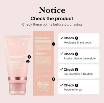 MEDICUBE Collagen Night Wrapping Mask 2.53 Fl Oz + Silicone Brush | Exp:2028