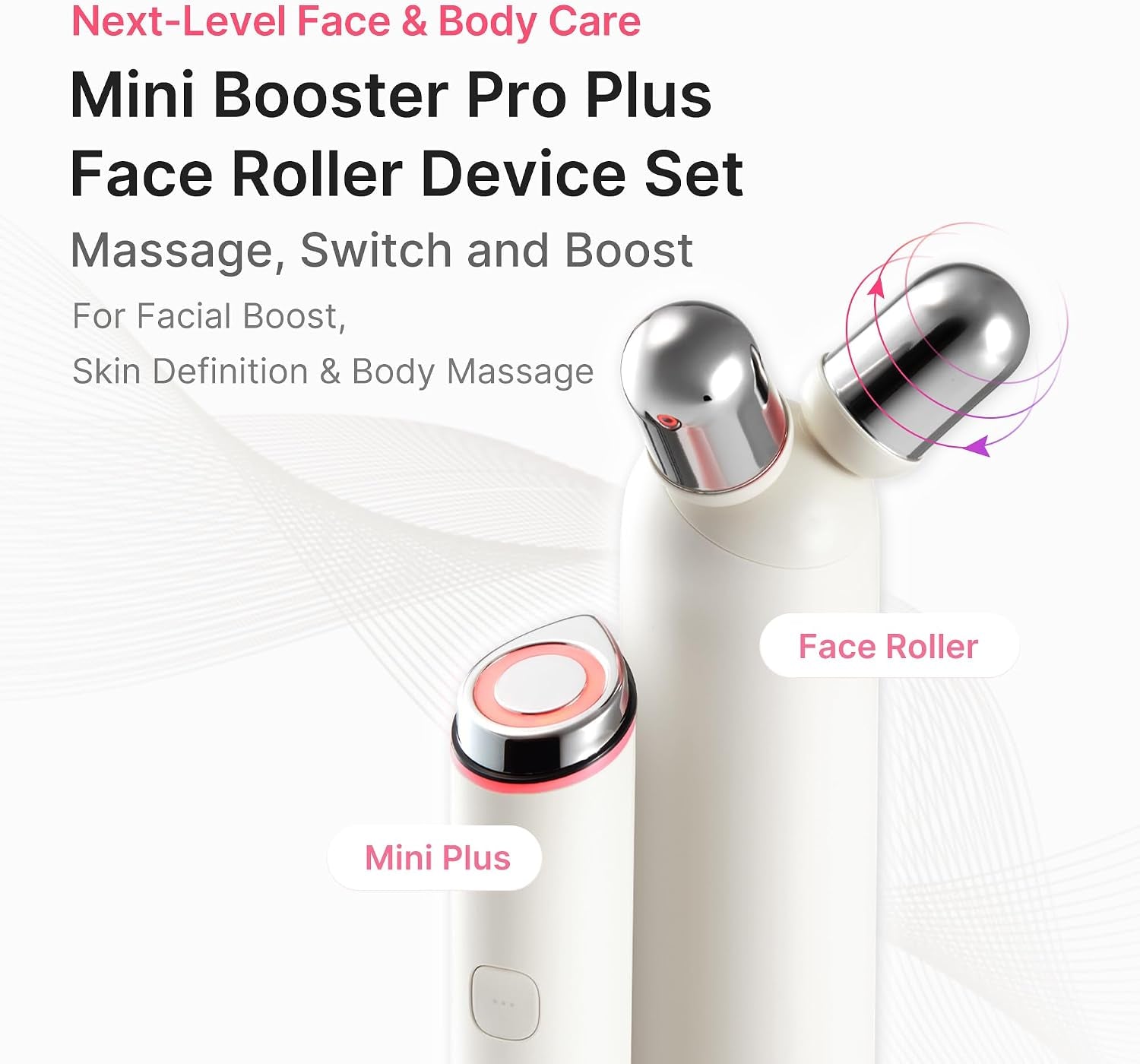 At-Home Contour & Define Device Set | 2-In-1 Massage & Skincare Device with PDRN Booster Gel | Salmon DNA PDRN, Peptides & Niacinamide | Face & Body Massager for Depuffing & Contouring, Beige