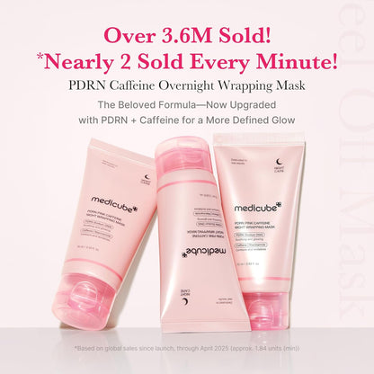 PDRN Pink Shimmer Duo: Salmon DNA Pink Collagen Capsule Cream and PDRN Caffiene Overnight Wrapping Peel off Facial Mask