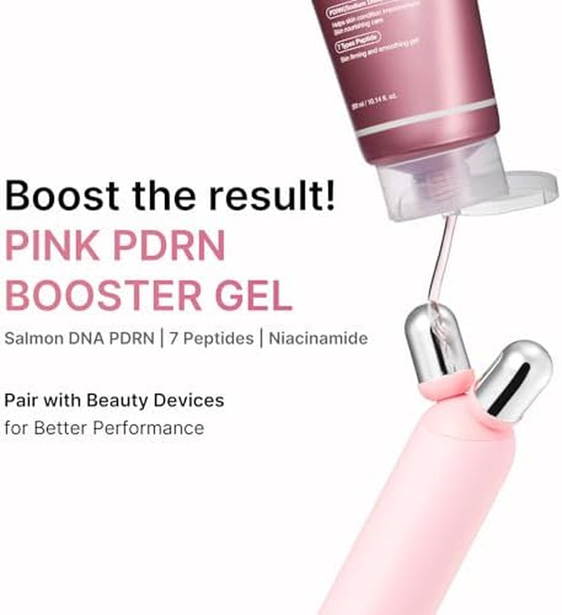 All-In-One Skin Booster Device & Skincare Set (Pink): Mini Booster Pro plus Full Facial Set, PDRN Peptide Serum, Booster Gel | 3-In-1 Korean Facial Device for Cleansing, Firming, Hydrating