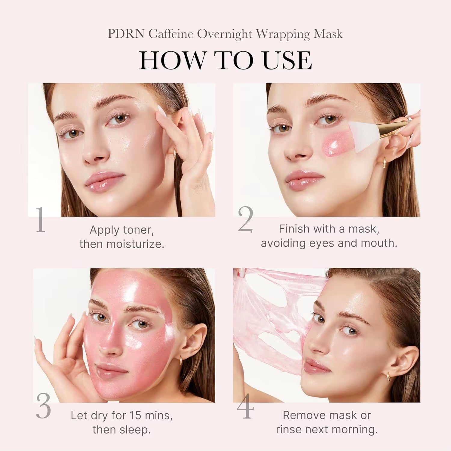 Medicube Wrapping Mask PD RN Caffeine Overnight Peel off Facial Mask Hydration Caffeine Glass Skin Face Korean Skin Care