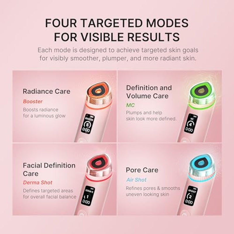 Booster Pro Facial Device & Eye Care Duo: Salmon DNA PDRN Pink Eye Serum and Booster Pro Pink | Retinol and PDRN for Firmer-Looking, Plumper Looking Skin and Smoother Skin