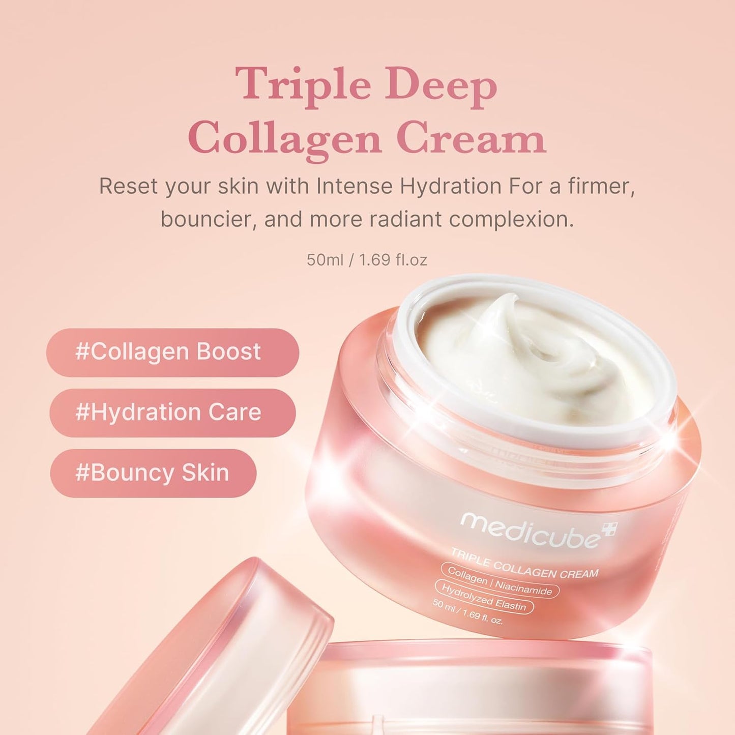 Collagen Swirl Duo for Glowing, Fimer-Looking Skin: Collagen Jelly Cream 50Ml and Triple Collagen Cream | Niacinamide, Hyaluronic Acid for Improving Skin'S Moisture Barrier | Korean Skin Care