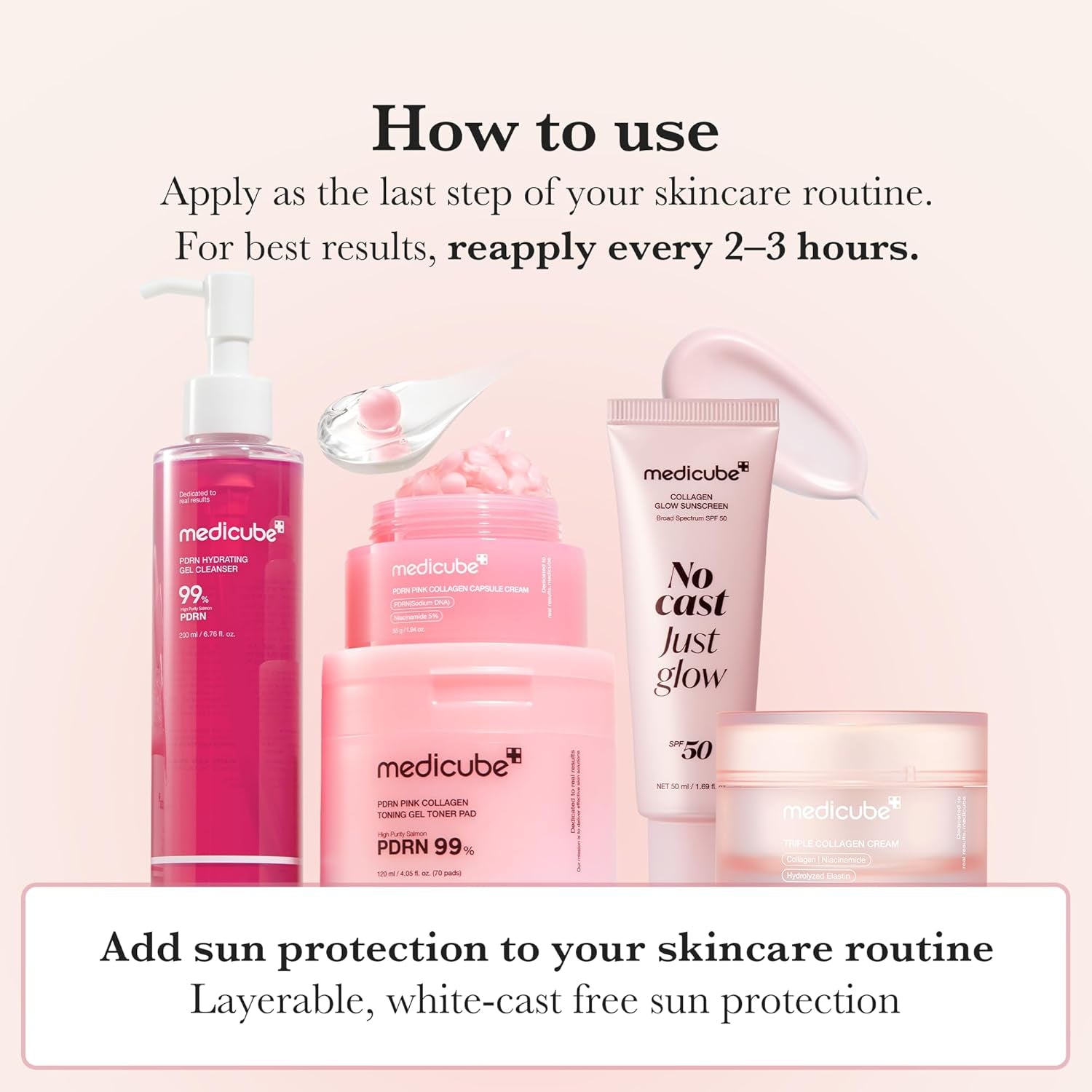 Cleanse & Sun Shield Duo: PDRN Jelly to Foam Cleanser and Collagen Glow Sunscreen Deep Cleansing and Hydration | Hydration Essentials, Sun Care, Summer Skincare Routine