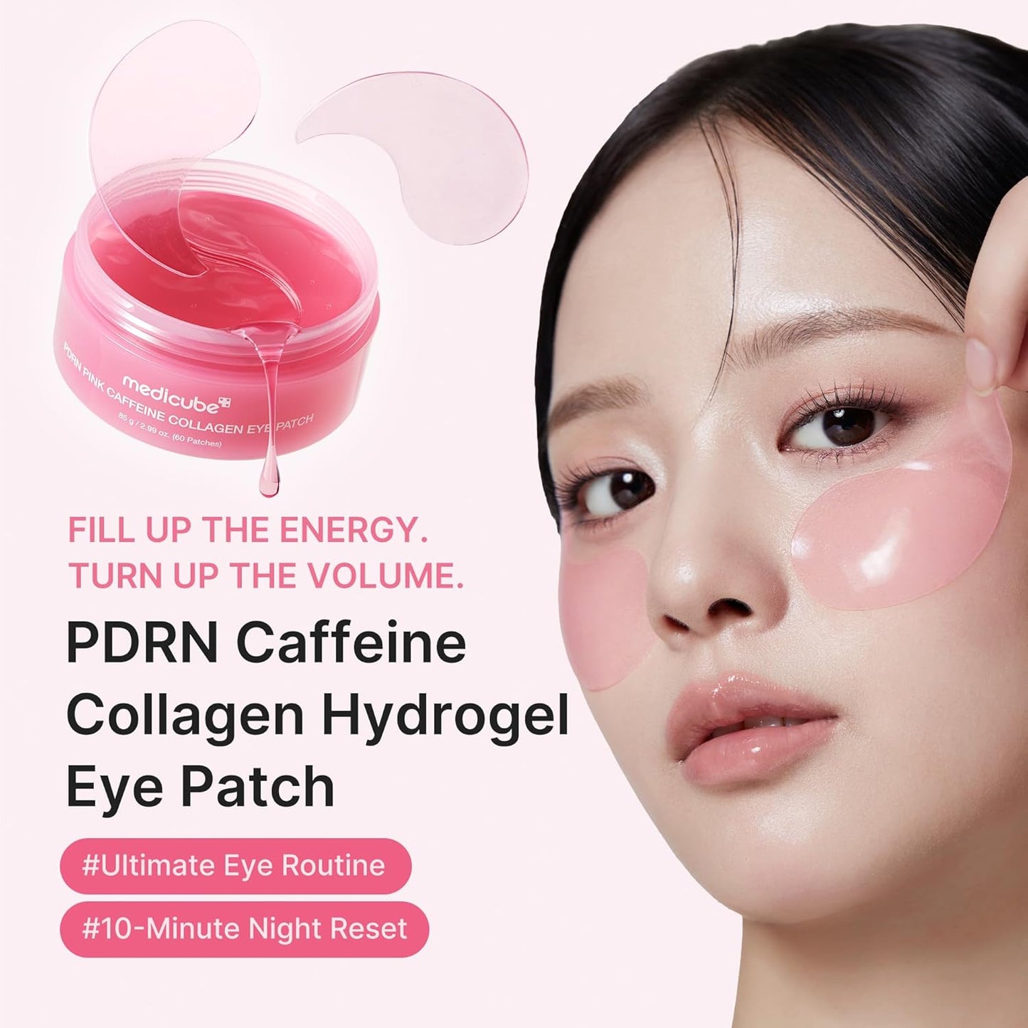 Eye Patch PDRN Caffeine Collagen - Firming Gel Patches, 30 Pairs | Age-Defying Care with Retinol & Collagen - Gel Patches for the Appearance of Dark Circles, Undereye Bags, Korean Skincare