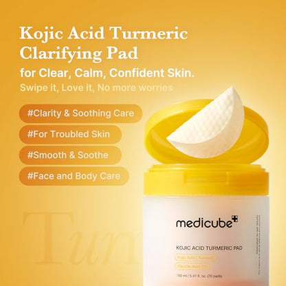 Body Smoothing & Clarifying Duo: Turmeric Body Peel Shot & Kojic Acid Toner Pads | Gentle Body Exfoliation & Texture Care