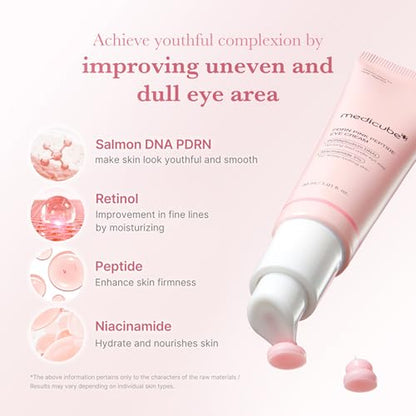 Booster Pro Facial Device & Eye Care Duo: Salmon DNA PDRN Pink Eye Serum and Booster Pro Pink | Retinol and PDRN for Firmer-Looking, Plumper Looking Skin and Smoother Skin
