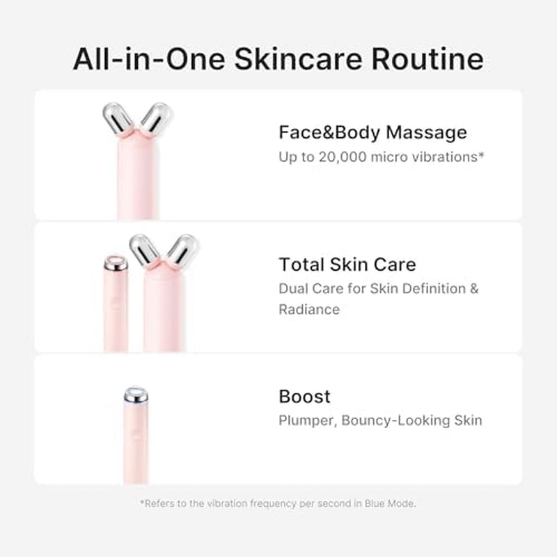 At-Home Contour & Define Device Set | 2-In-1 Massage & Skincare Device with PDRN Booster Gel | Salmon DNA PDRN, Peptides & Niacinamide | Face & Body Massager for Depuffing & Contouring, Beige